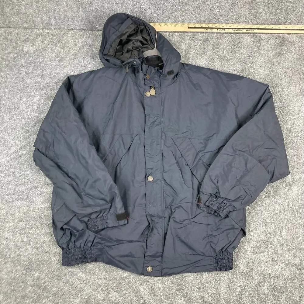 Coleman Jacket Mens 2XL Navy Blue Hooded Windbreaker Rain Outdoor Camping Coat‎